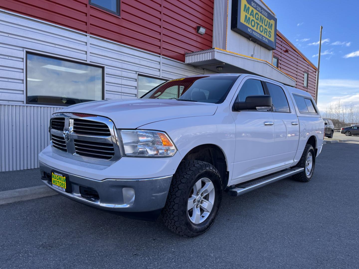 2013 White /Black RAM 1500 SLT Big Horn (1C6RR7LT7DS) with an 5.7L engine, 6-Speed Automatic transmission, located at 1960 Industrial Drive, Wasilla, 99654, (907) 274-2277, 61.573475, -149.400146 - Photo#0